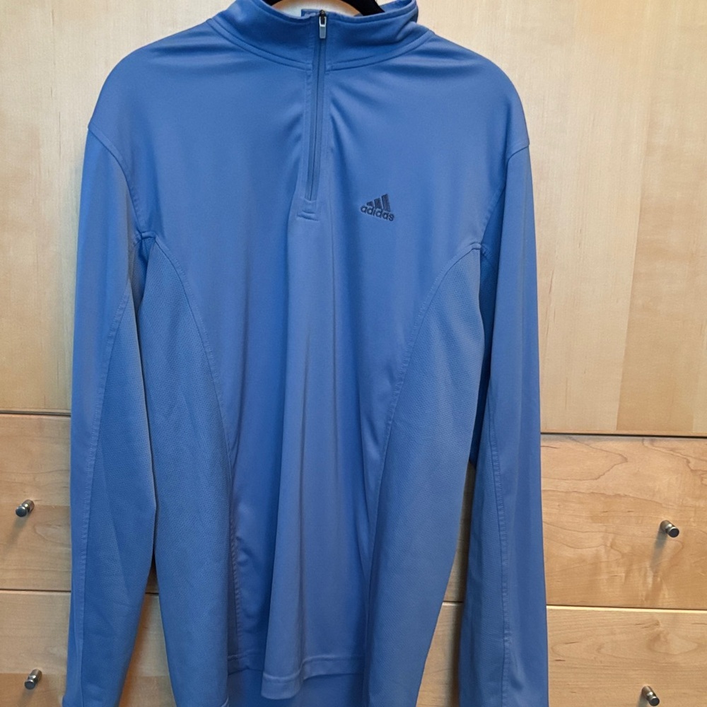 Adidas Men's Light Blue Pullover Jacket